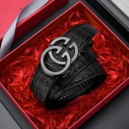 “High - Quality Genuine Leather Men’s Belt – Luxury Automatic Metal Alloy Buckle | Stylish Waist Belt for Men” - RELUX.STORE