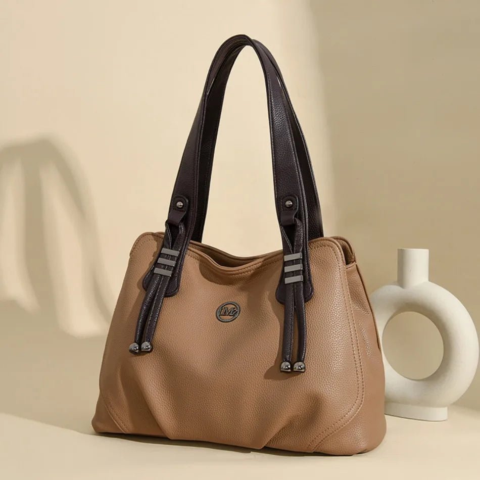 High Quality Soft Leather Handbags for Women Vintage Shoulder Tote Bag Luxury Designer Ladies Large Capacity Top - Handle Bags Sac - RELUX.STORE