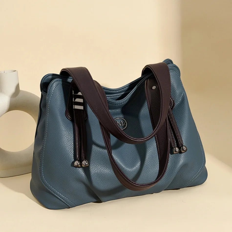 High Quality Soft Leather Handbags for Women Vintage Shoulder Tote Bag Luxury Designer Ladies Large Capacity Top - Handle Bags Sac - RELUX.STORE