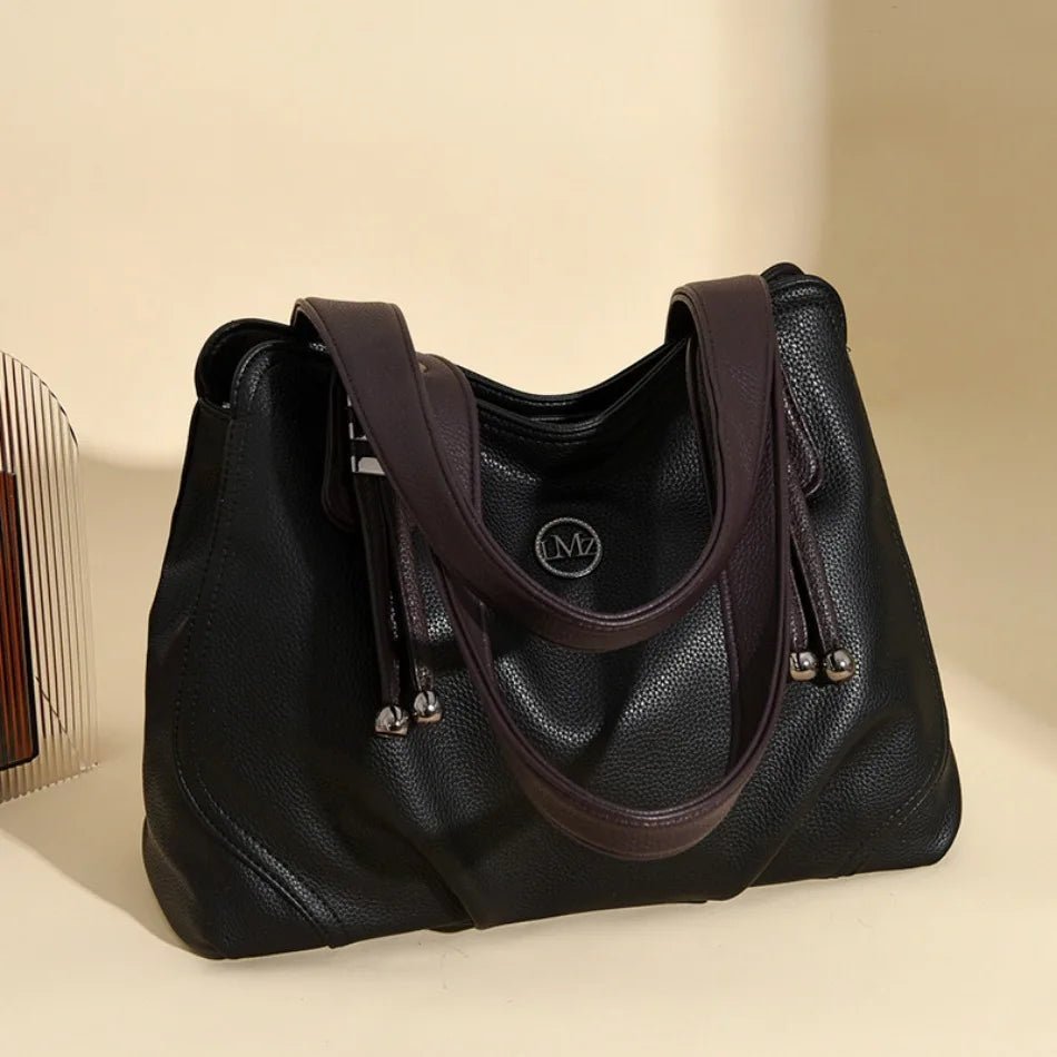 High Quality Soft Leather Handbags for Women Vintage Shoulder Tote Bag Luxury Designer Ladies Large Capacity Top - Handle Bags Sac - RELUX.STORE