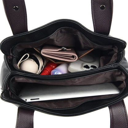High Quality Soft Leather Handbags for Women Vintage Shoulder Tote Bag Luxury Designer Ladies Large Capacity Top - Handle Bags Sac - RELUX.STORE