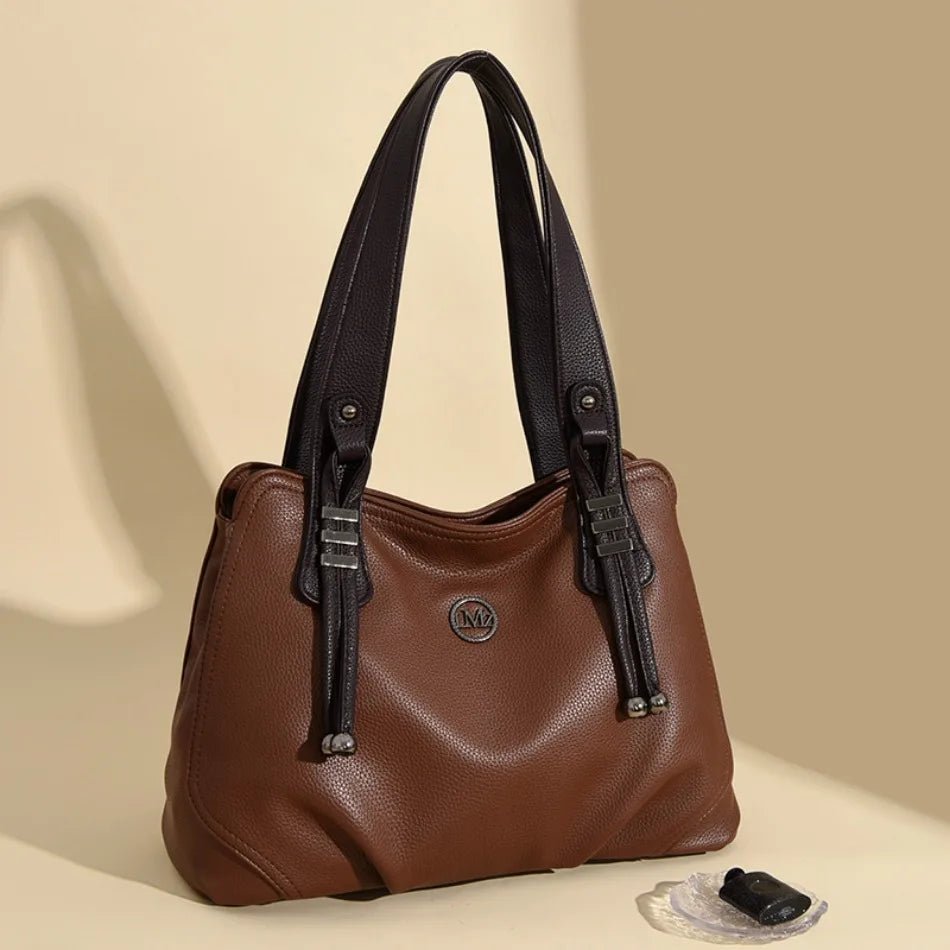 High Quality Soft Leather Handbags for Women Vintage Shoulder Tote Bag Luxury Designer Ladies Large Capacity Top - Handle Bags Sac - RELUX.STORE