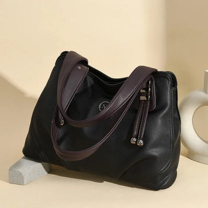 High Quality Soft Leather Handbags for Women Vintage Shoulder Tote Bag Luxury Designer Ladies Large Capacity Top - Handle Bags Sac - RELUX.STORE