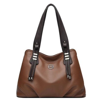 High Quality Soft Leather Handbags for Women Vintage Shoulder Tote Bag Luxury Designer Ladies Large Capacity Top - Handle Bags Sac - RELUX.STORE