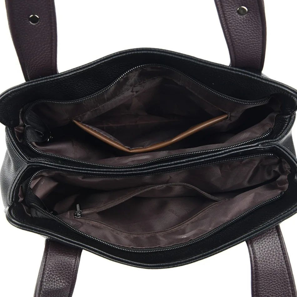 High Quality Soft Leather Handbags for Women Vintage Shoulder Tote Bag Luxury Designer Ladies Large Capacity Top - Handle Bags Sac - RELUX.STORE