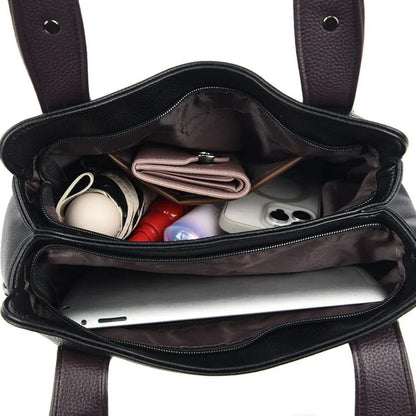 High Quality Soft Leather Handbags for Women Vintage Shoulder Tote Bag Luxury Designer Ladies Large Capacity Top - Handle Bags Sac - RELUX.STORE