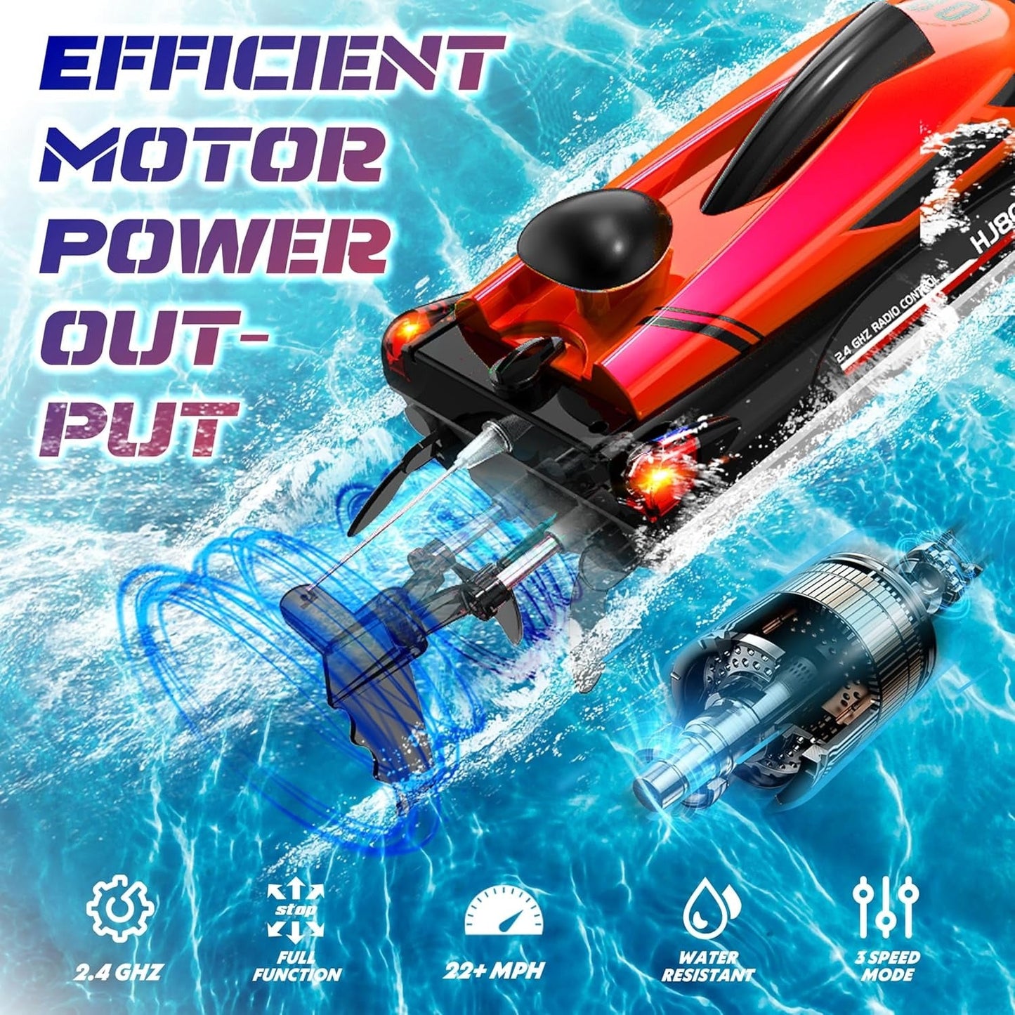 "High - Speed Remote Control Boat – 2.4GHz RC Racing Ship with Waterproof Design & Easy Controls for Kids & Adults" 🚤🌊⚡ - RELUX.STORE