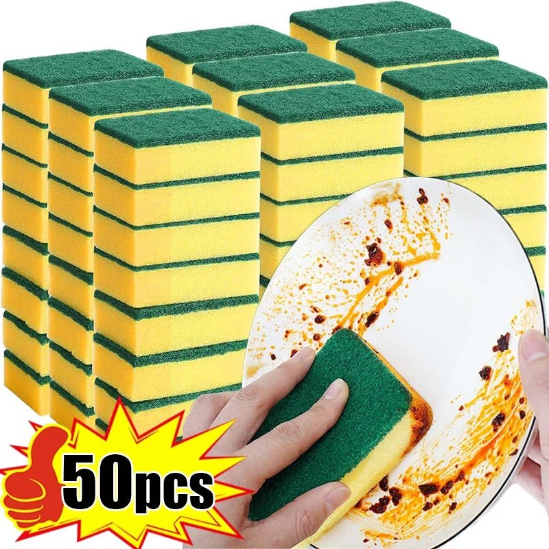 Highly absorbent double - sided sponge magic cleaning pot rust sponge cleaning brush kitchen cleaning tool - RELUX.STORE