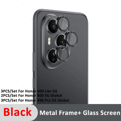 Honor400Pro Case Back & HD Camera Protector – 3D Rear Glass with 9H Metal Ring Lens for Honor 400 Pro / Lite 5G - RELUX.STORE