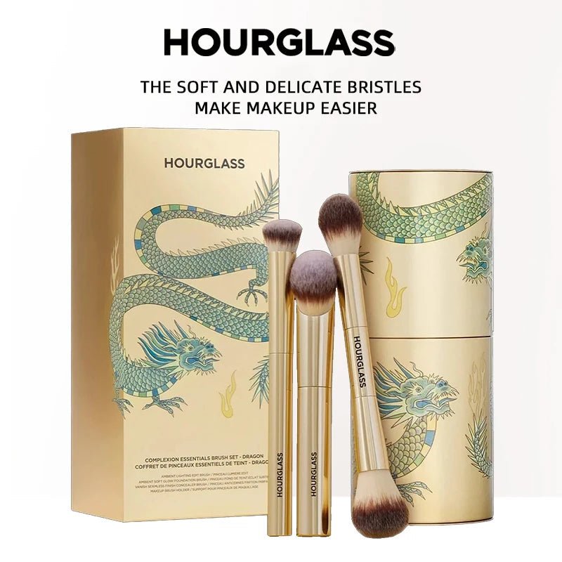 Hourglass Makeup Brush - 3piece Foundation Brush Loose Powder Brush Concealer Brush New Design + Brush Cartridge - RELUX.STORE