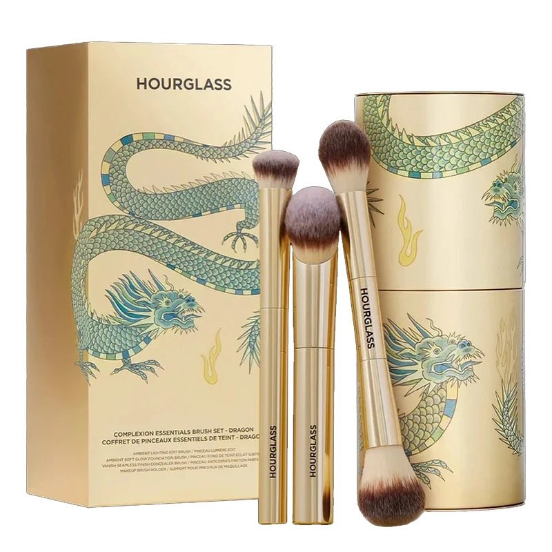 Hourglass Makeup Brush - 3piece Foundation Brush Loose Powder Brush Concealer Brush New Design + Brush Cartridge - RELUX.STORE