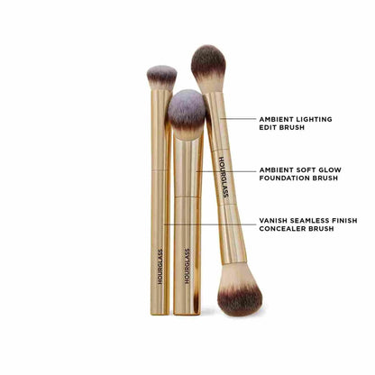Hourglass Makeup Brush - 3piece Foundation Brush Loose Powder Brush Concealer Brush New Design + Brush Cartridge - RELUX.STORE