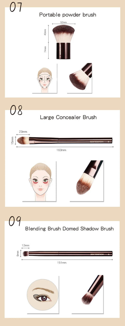 Hourglass Makeup Brush All Kinds Eyeshadow Foundation Concealer Powder Bronzer Blusher Eyeliner Retractable Professional Brushes - RELUX.STORE