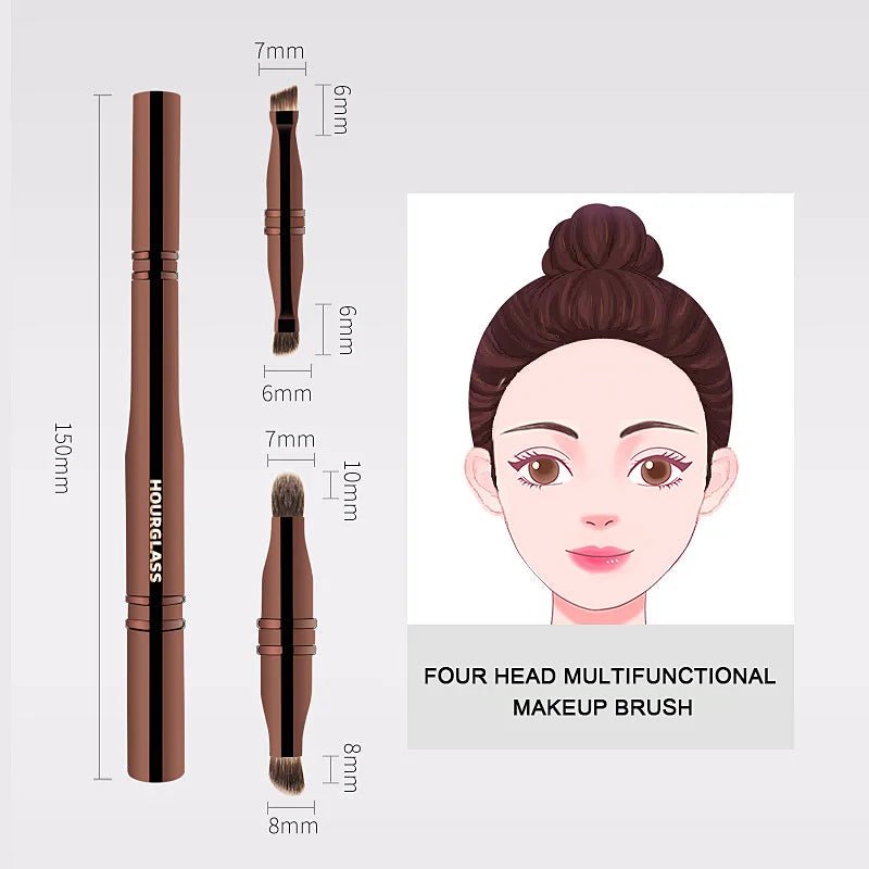 Hourglass Makeup Brush - No.25 Four - Head Multifunctional Brush Concealer Eyeshadow Eyebrow Brush Eyeliner Brush Makeup Brush - RELUX.STORE