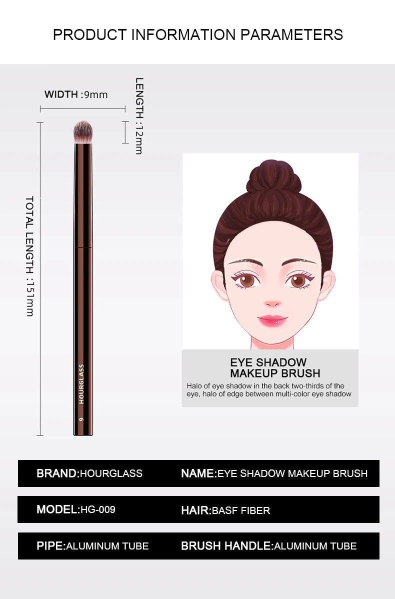 Hourglass Makeup Brush - No.9 Domed Shadow Brush Soft Fiber Hair Blending Eyeshadow Fashion Design Single Eye Brush - RELUX.STORE