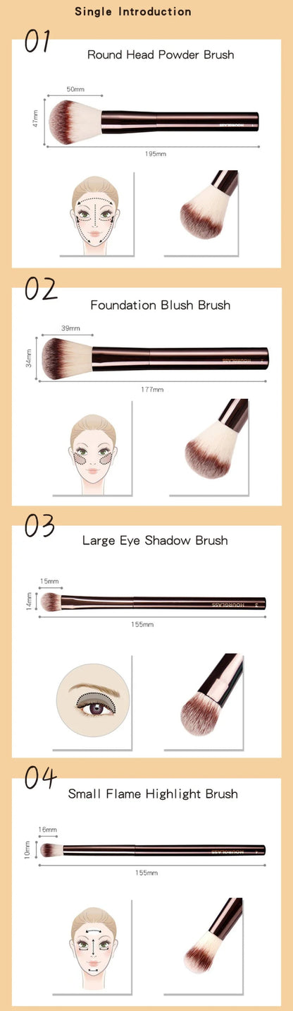Hourglass Makeup Brushes Powder Foundation Concealer Blusher Bronzer Eye Shadow Eyebrow Eyeliner Sculpting Brush - RELUX.STORE