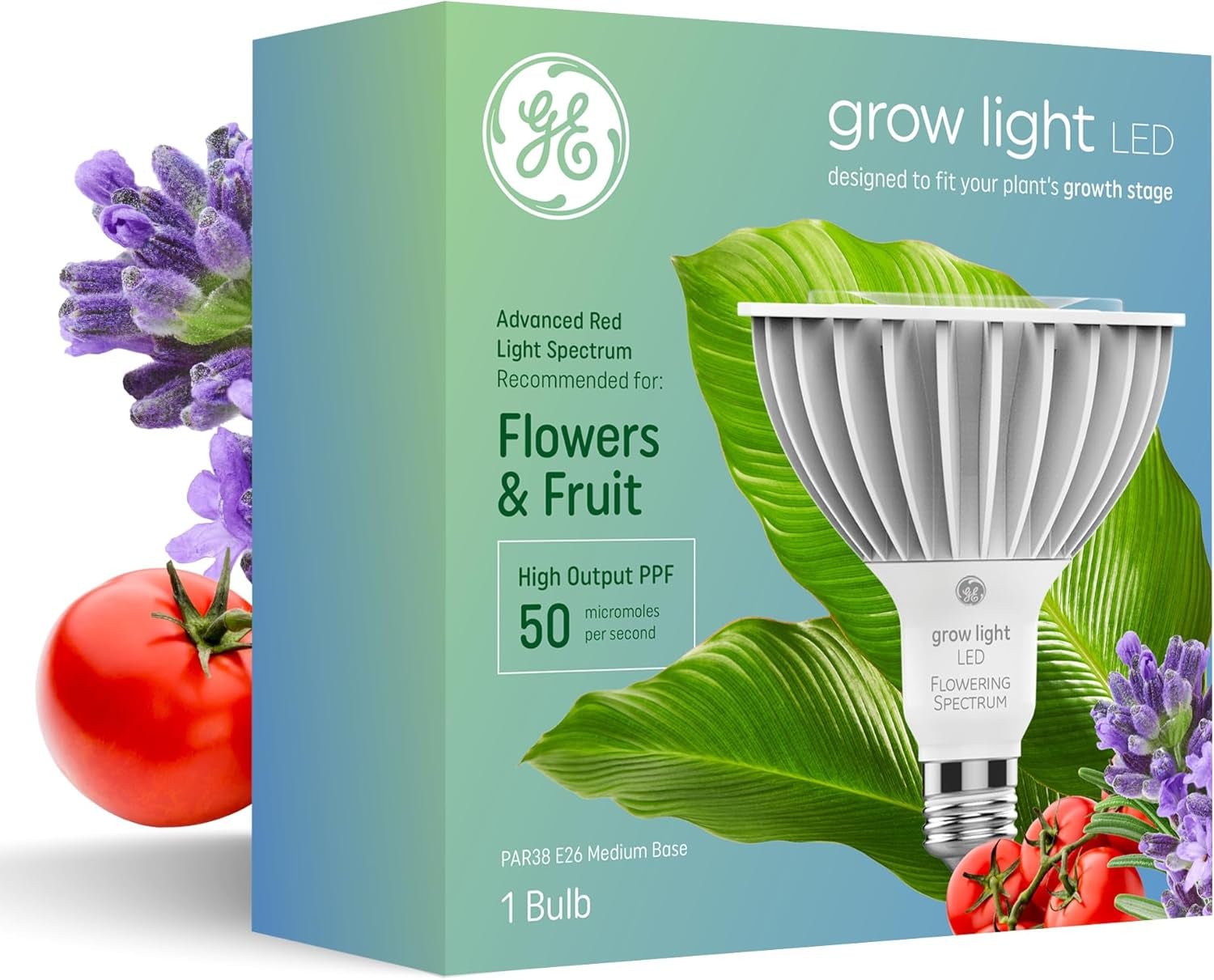 Indoor LED Grow Light Bulb PAR38 – Full Spectrum Plant Grow Light for Seeds, Herbs, and Greens, 50 PPF, 25,000 Hours Lifespan, 1 Pack - RELUX.STORE