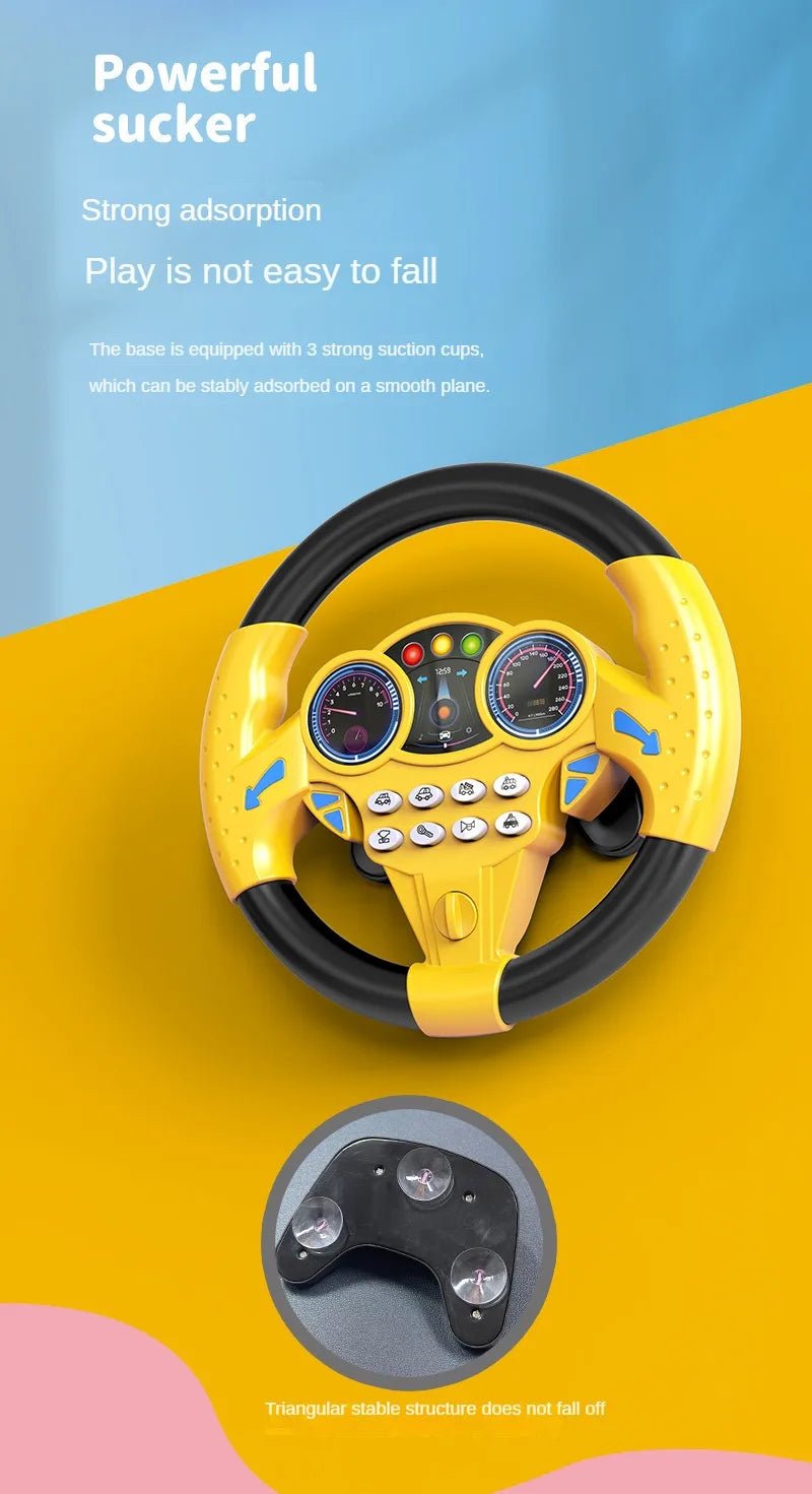 “Infant Shining Simulation Steering Wheel Toy – Early Education Copilot Stroller Toy with Lights & Sound for Kids” - RELUX.STORE