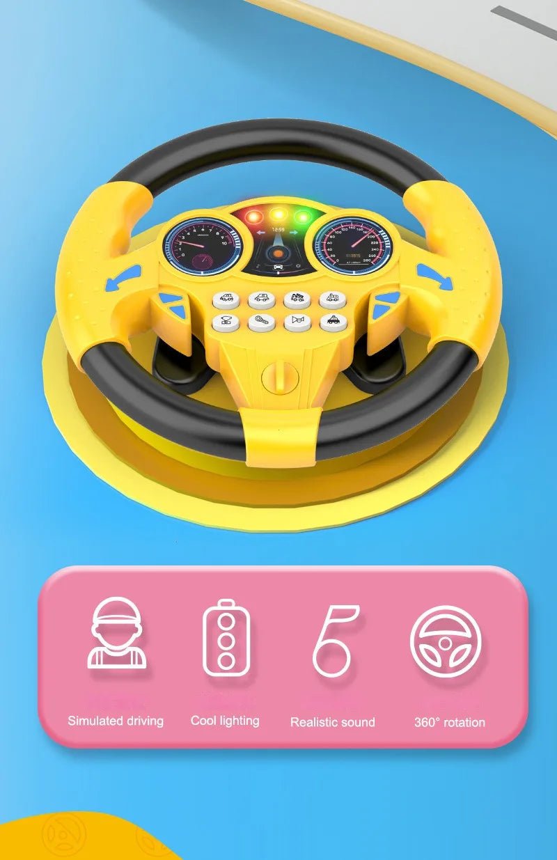 “Infant Shining Simulation Steering Wheel Toy – Early Education Copilot Stroller Toy with Lights & Sound for Kids” - RELUX.STORE