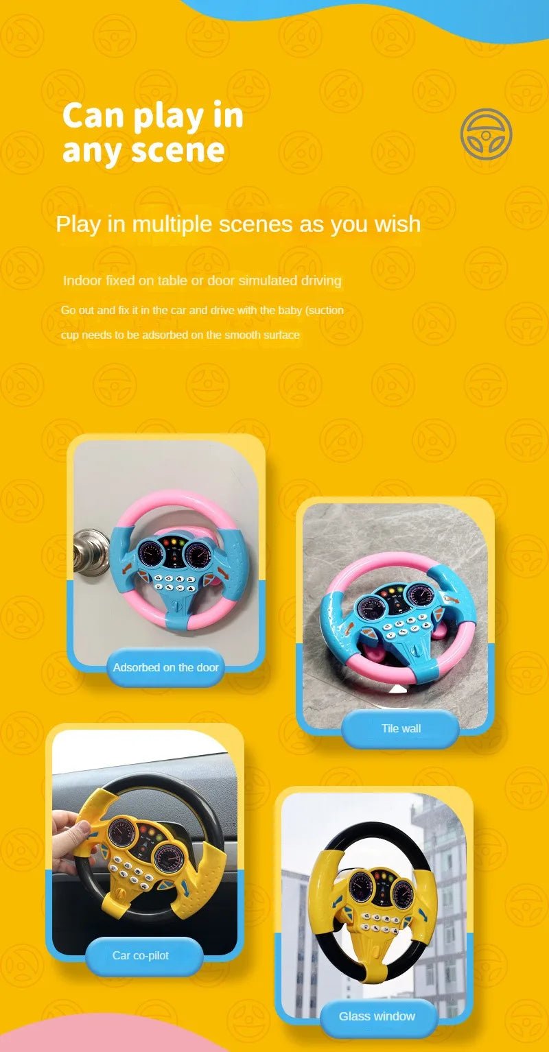 “Infant Shining Simulation Steering Wheel Toy – Early Education Copilot Stroller Toy with Lights & Sound for Kids” - RELUX.STORE
