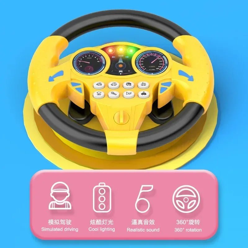 “Infant Shining Simulation Steering Wheel Toy – Early Education Copilot Stroller Toy with Lights & Sound for Kids” - RELUX.STORE