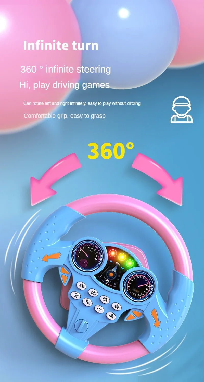 “Infant Shining Simulation Steering Wheel Toy – Early Education Copilot Stroller Toy with Lights & Sound for Kids” - RELUX.STORE