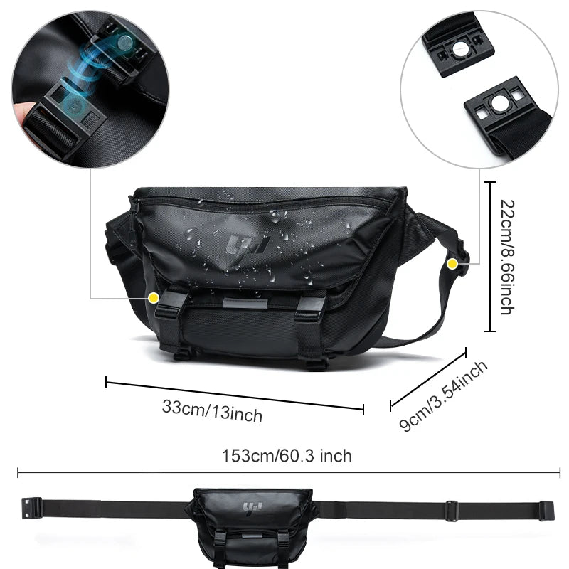Ins Korean Style Men Waterproof Magnetic Buckle Crossbody Messenger Bag Daily Outdoor Travel Cycling iPad Camera Shoulder Bag - RELUX.STORE