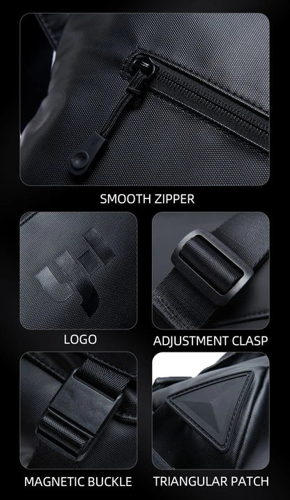 Ins Korean Style Men Waterproof Magnetic Buckle Crossbody Messenger Bag Daily Outdoor Travel Cycling iPad Camera Shoulder Bag - RELUX.STORE