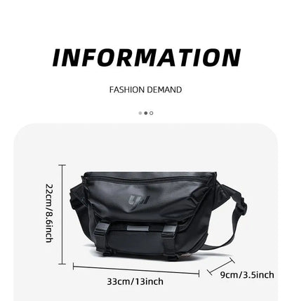 Ins Korean Style Men Waterproof Magnetic Buckle Crossbody Messenger Bag Daily Outdoor Travel Cycling iPad Camera Shoulder Bag - RELUX.STORE