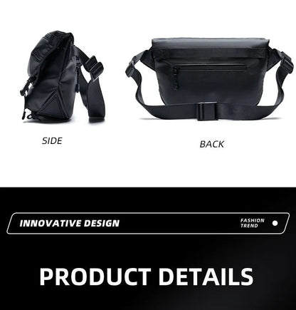 Ins Korean Style Men Waterproof Magnetic Buckle Crossbody Messenger Bag Daily Outdoor Travel Cycling iPad Camera Shoulder Bag - RELUX.STORE