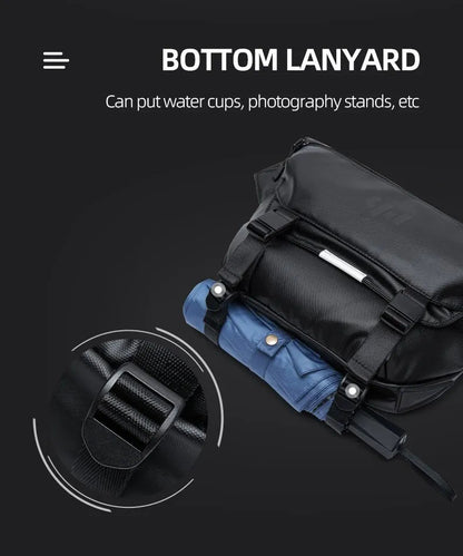Ins Korean Style Men Waterproof Magnetic Buckle Crossbody Messenger Bag Daily Outdoor Travel Cycling iPad Camera Shoulder Bag - RELUX.STORE