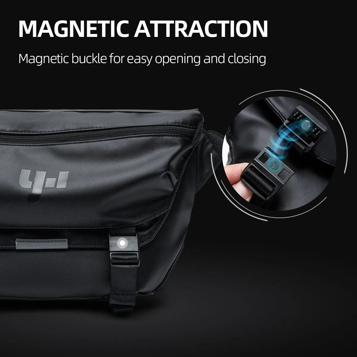 Ins Korean Style Men Waterproof Magnetic Buckle Crossbody Messenger Bag Daily Outdoor Travel Cycling iPad Camera Shoulder Bag - RELUX.STORE