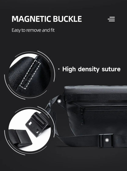 Ins Korean Style Men Waterproof Magnetic Buckle Crossbody Messenger Bag Daily Outdoor Travel Cycling iPad Camera Shoulder Bag - RELUX.STORE
