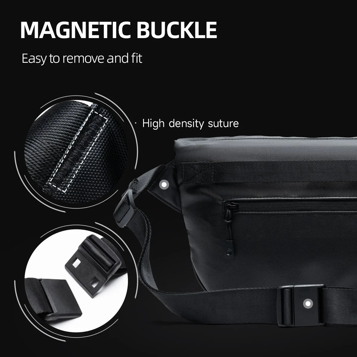 Ins Korean Style Men Waterproof Magnetic Buckle Crossbody Messenger Bag Daily Outdoor Travel Cycling iPad Camera Shoulder Bag - RELUX.STORE