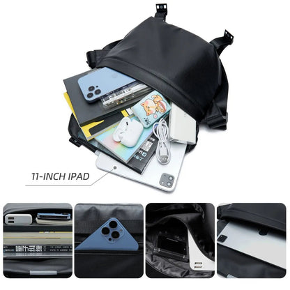 Ins Korean Style Men Waterproof Magnetic Buckle Crossbody Messenger Bag Daily Outdoor Travel Cycling iPad Camera Shoulder Bag - RELUX.STORE