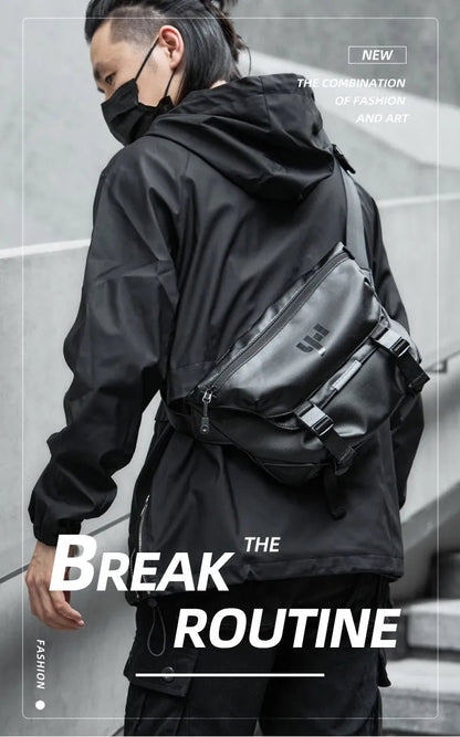 Ins Korean Style Men Waterproof Magnetic Buckle Crossbody Messenger Bag Daily Outdoor Travel Cycling iPad Camera Shoulder Bag - RELUX.STORE