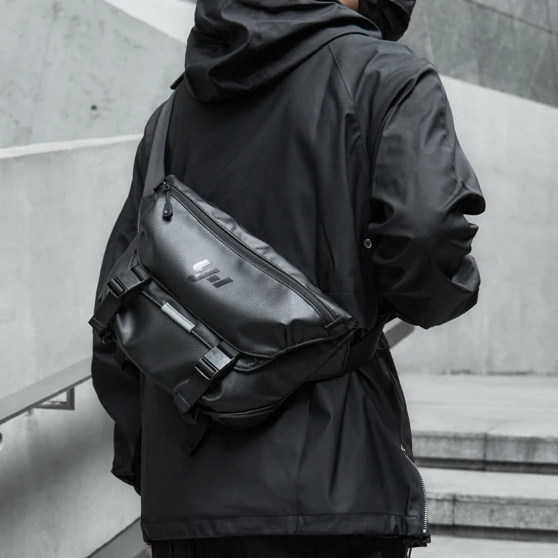 Ins Korean Style Men Waterproof Magnetic Buckle Crossbody Messenger Bag Daily Outdoor Travel Cycling iPad Camera Shoulder Bag - RELUX.STORE