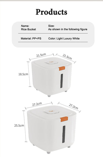 Insect Proof Moisture Proof Rice Box Grain Sealed Jar Kitchen Container 5/10KG Storage Kitchen Container Storage Box with Lid - RELUX.STORE