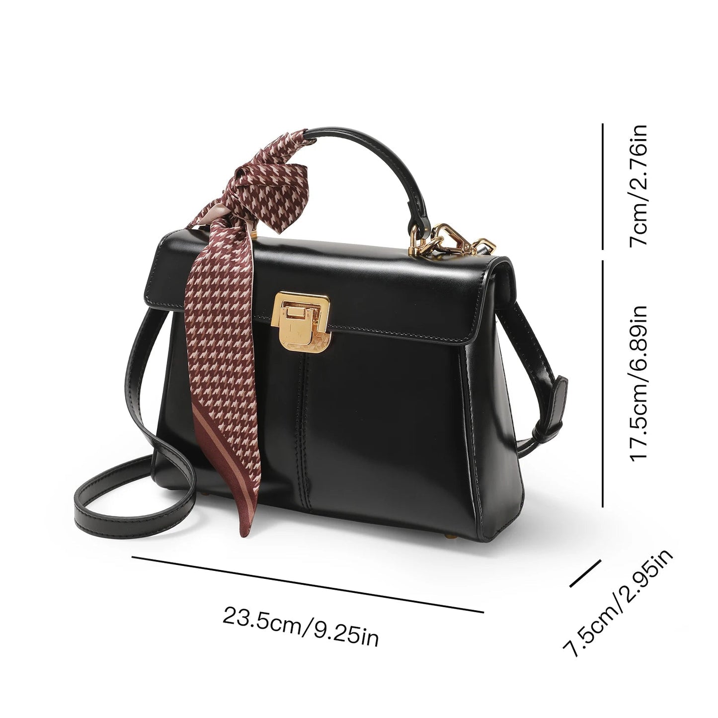 ITAMOOD Genuine Leather Women's Bag Luxury Branded Women's Handbag Fashionable and Versatile Crossbody Bag With Scarf Decor - RELUX.STORE