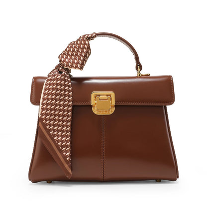 ITAMOOD Genuine Leather Women's Bag Luxury Branded Women's Handbag Fashionable and Versatile Crossbody Bag With Scarf Decor - RELUX.STORE