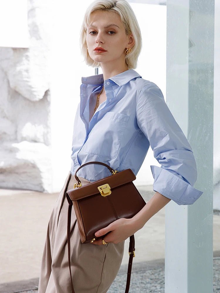 ITAMOOD Genuine Leather Women's Bag Luxury Branded Women's Handbag Fashionable and Versatile Crossbody Bag With Scarf Decor - RELUX.STORE