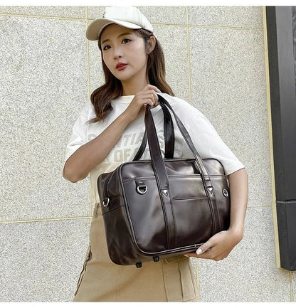 Japanese Casual PU Shoulder Bag Junior High School Students School Bag Handbag Anime Uniform Bag Tote Bags for Women Bolsos - RELUX.STORE