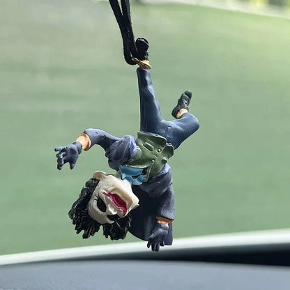 "Joker Car Resin Pendant – Creative Cartoon Rearview Mirror Accessory with Cowhide Rope, Christmas Gift 2024" - RELUX.STORE