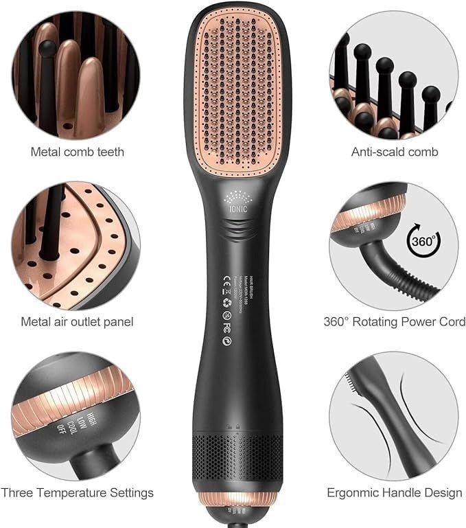 “Joy Professional Styling Brush – Detangling & Smooth Hair Brush for All Hair Types | Salon - Quality Hair Care & Styling Tool” - RELUX.STORE