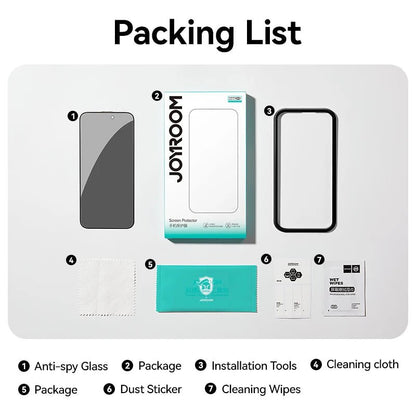 "Joyroom 1/2PCS Anti - Spy Privacy Screen Protector for iPhone 17 Pro Max / 17 Pro / 17 Air – Tempered Glass Film" - RELUX.STORE