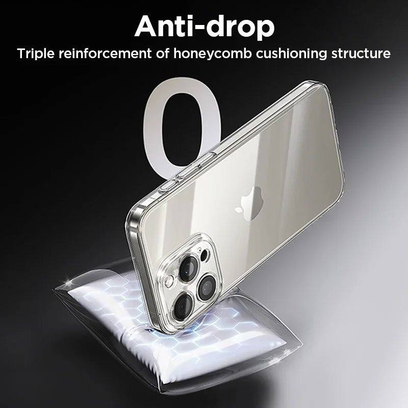 "Joyroom Crystal Clear Transparent Case for iPhone 17 Pro Max / 16 Pro – Shockproof with Lens Protection, No Yellowing Cover" - RELUX.STORE