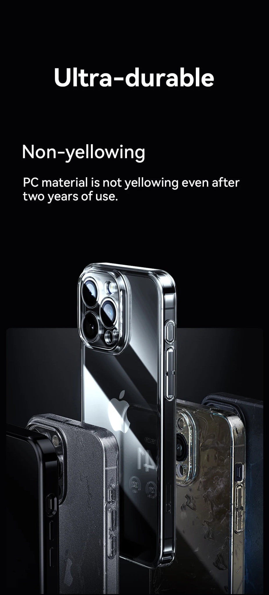 "Joyroom Crystal Clear Transparent Case for iPhone 17 Pro Max / 16 Pro – Shockproof with Lens Protection, No Yellowing Cover" - RELUX.STORE