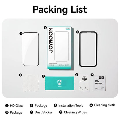 "Joyroom HD Tempered Glass Screen Protector for iPhone 17 / 17 Pro / 17 Pro Max / 17 Air – Full Coverage, Anti - Scratch, Anti - Fingerprint, Bubble - Free Installation" - RELUX.STORE