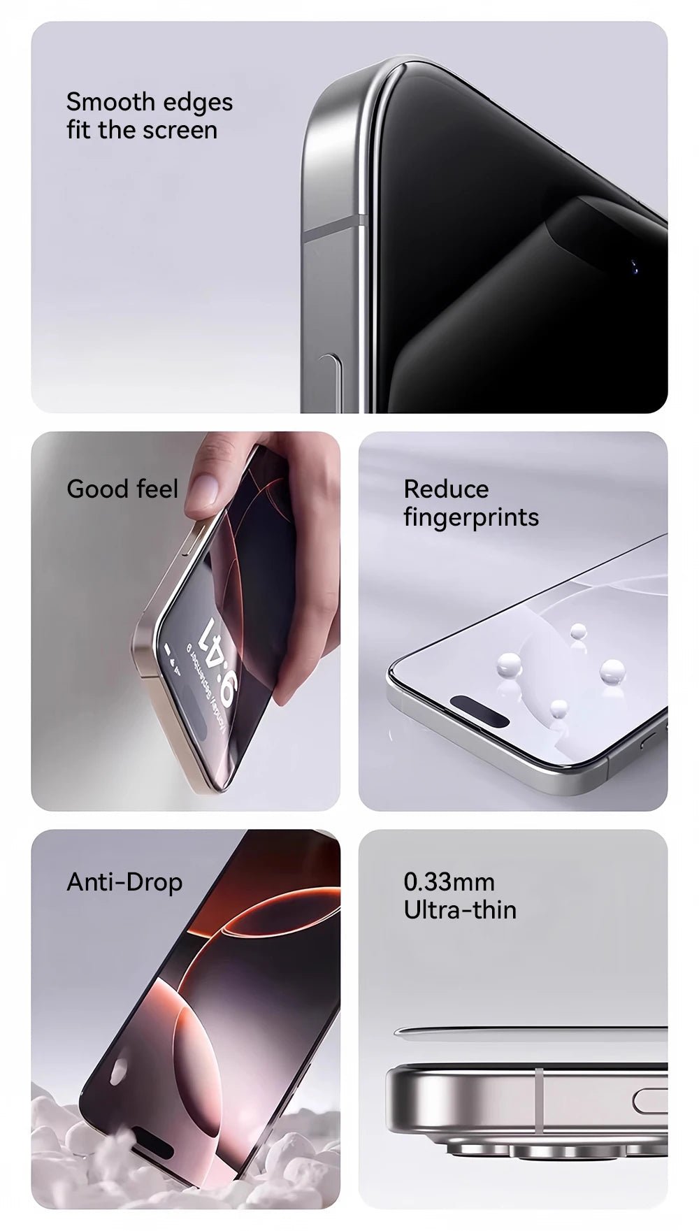 "Joyroom HD Tempered Glass Screen Protector for iPhone 17 / 17 Pro / 17 Pro Max / 17 Air – Full Coverage, Anti - Scratch, Anti - Fingerprint, Bubble - Free Installation" - RELUX.STORE