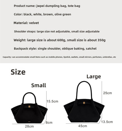 JW Pei Dumpling Bag Suede Shoulder Crossbody Underarm Bag Niche Design Fashion Handbag Tote Bag - RELUX.STORE